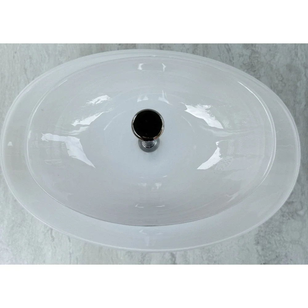 Pier One Two Tiered Swirled Glass Serving Tray Elegant Oval Dessert Stand #5629